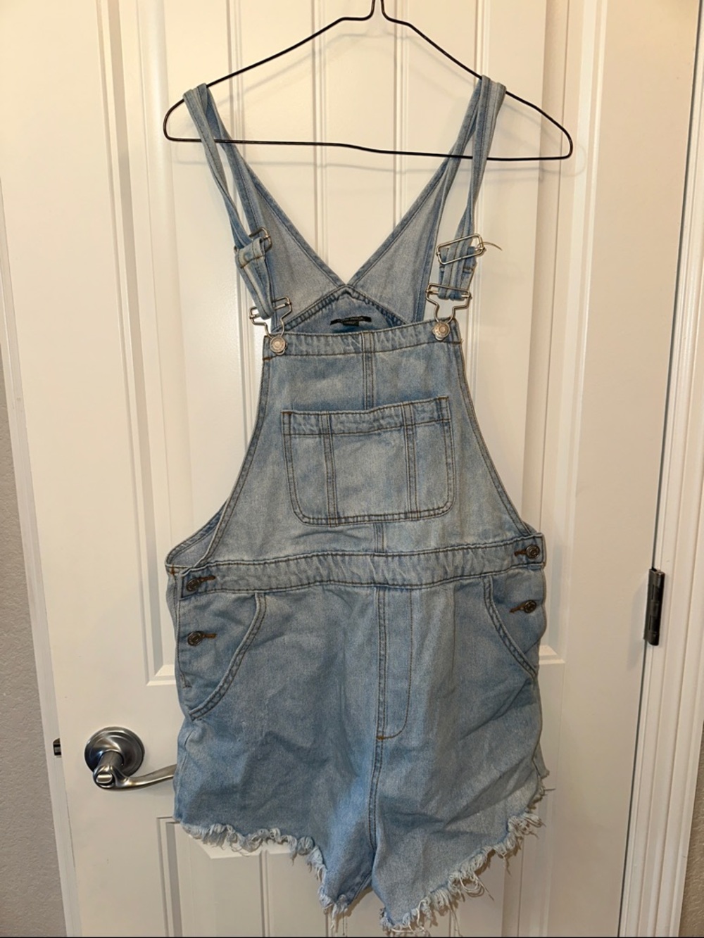 Wild Fable Womens Light Wash Denim Short Overalls